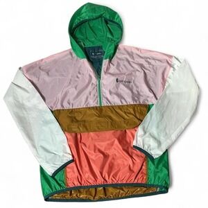 Cotopaxi Teca Half-Zip Windbreaker Jacket Pink Green Colorblock Womens Small